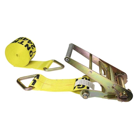 Us Cargo Control 4" x 30' Yellow Ratchet Strap w/ D Rings 8530DR-Y
